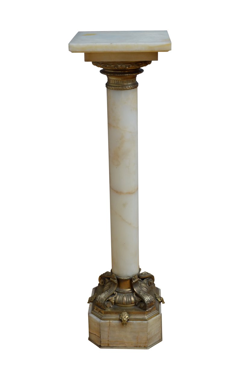 Two Superb Antique Marble Columns - Onyx Pedestals - Image 19